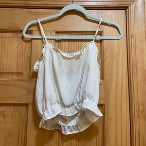 Free People Womens Cropped Tank Top with Ruffles